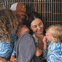 Nick carter with his 3 kids and wife sitting together
