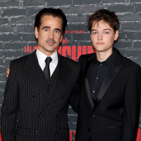 Colin Farrell and Henry Farrell at the "The Penguin" New York premiere at Jazz at Lincoln Center on Sept. 17, 2024.