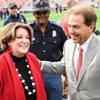 Nick Saban's wife joins him on 'College GameDay'