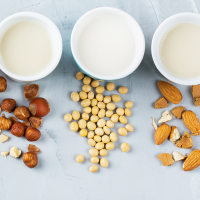 Assortment of different types of milk.