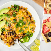 Joy Bauer quinoa bake and pan pancackes