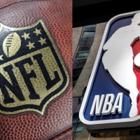 The NFL and NBA logos.