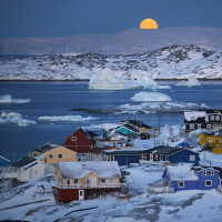 Homes in lulissat, Greenland.  