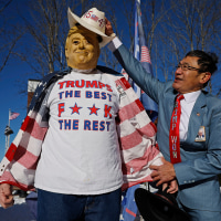 Former President Donald Trump Holds Campaign Rally In Rochester, New Hampshire