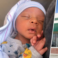 Newborn baby / Krispy Kreme storefront