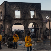 Pacific Palisades Starbucks before and after the fire