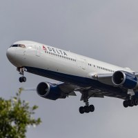 Delta Air Lines Boeing 767-400 Aircraft Landing At London Heathrow Airport