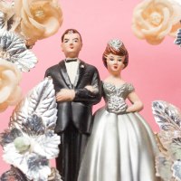 Vintage wedding cake topper