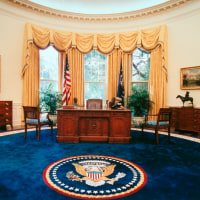 Newly renovated White House  Oval Office in 1993.