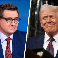 Chris Hayes and President Trump.