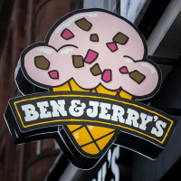 Sign For Ice Cream Brand Ben & Jerry's