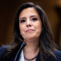 Elise Stefanik listens during a confirmation hearing.