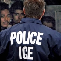 Immigration and Customs Enforcement talks to a group of undocumented immigrants detained in Kansas on March 18, 2025.