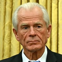 Peter Navarro looks on after President Donald Trump signed an executive order in the Oval Office  on Feb. 10, 2025.