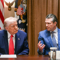 Donald Trump and Pete Hegseth.