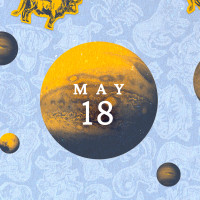 Planets over a zodiac illustration