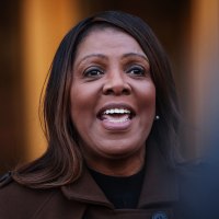 NY Attorney General Letitia James speaks during a press conference