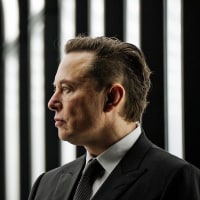 Elon Musk at the opening of the Tesla factory in Gruenheide, Germany
