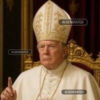 An AI-generated image of President Donald Trump as the Pope.