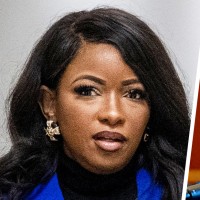 A split composite of Jasmine Crockett and Stephen Lynch.