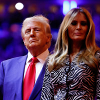 Donald Trump and Melania at campaign rally at Madison Square Garden In NYC