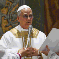 Pope Leo day 2 cover gif May 9, 2025.