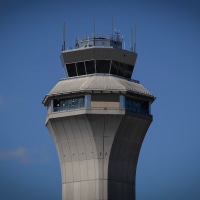The FAA Air Traffic Control tower at Newark Liberty International Airport in Newark, N.J.