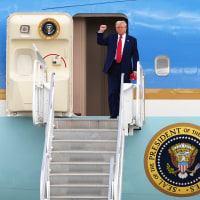 Donald Trump exiting Air Force One