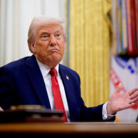 President Trump Signs Executive Orders In The Oval Office