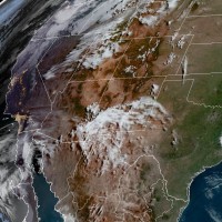 Satellite image of weather over the southwestern United States on May 12, 2025.