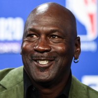 Michael Jordan smiles