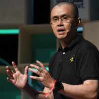 Binance CEO Changpeng Zhao speaks at the Web Summit