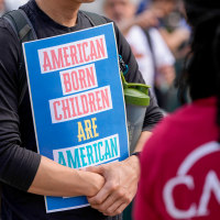 Birthright citizenship protest.