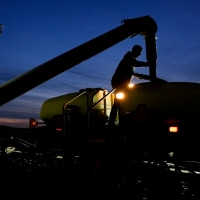 Trump Tariffs Farmers farmer soybean silhouette evening dusk