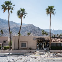 Image: Debris outside a damaged American Reproductive Centers fertility clinic