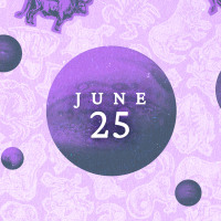 Planets over a zodiac collage background
