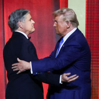 Sean Hannity and Donald Trump.