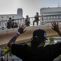 People at protest.