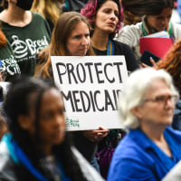 People protest the upcoming Medicaid cuts 