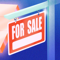 Western US states with a "FOR SALE" sign in front.