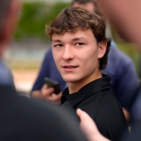 Matthew Schaefer speaks to the media