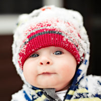 Baby in the snow.