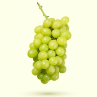 White Grape Levitation on Colored Background