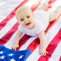 Baby on a flag