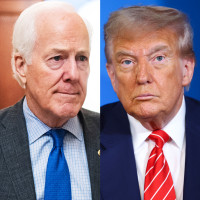 Side by side of John Cornyn, R-Texas; President Donald Trump; Texas Attorney General Ken Paxton.