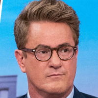 A split composite of Stephen Colbert and Joe Scarborough.