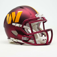 LOS ANGELES, CALIFORNIA - MARCH 10: In this photo illustration a Washington Commanders official helmet on March 10, 2025 in Los Angeles, California. (Photo Illustration by Kirby Lee/Getty Images)