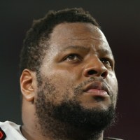 TAMPA, FLORIDA - OCTOBER 24: Ndamukong Suh #93 of the Tampa Bay Buccaneers walks off the field after an NFL football game against the Chicago Bears at Raymond James Stadium on October 24, 2021 in Tampa, Florida. (Photo by Perry Knotts/Getty Images)