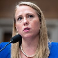 Andrea Lucas speaks during a hearing