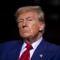 President Trump during a campaign event at Alro Steel on August 29, 2024 in Potterville, Michigan.